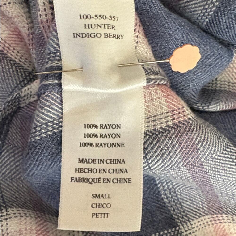 Rails Hunter Plaid Button Down Long Sleeve in Indigo Berry - Size Small - Picture 7 of 8